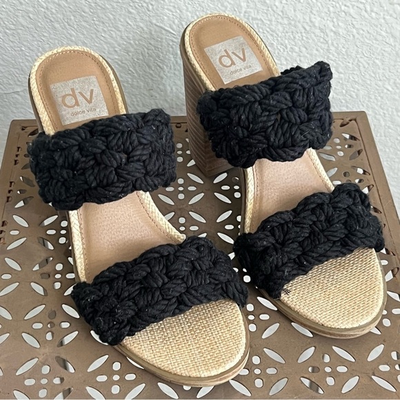 Dolce Vita Shoes - DV Dolce Vita Women's Roulette Knit Black Heeled Sandal SZ 7.5